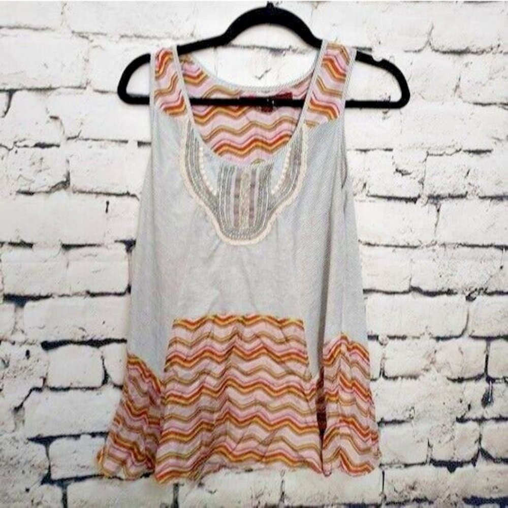 Vintage Common Thread Womens Multi-Colored Tank Top, Size Medium